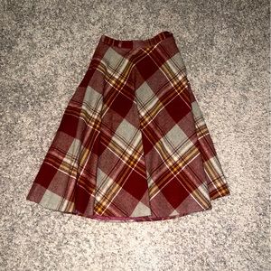 Vintage 70’s Wool Plaid Skirt by College Town size 7/8